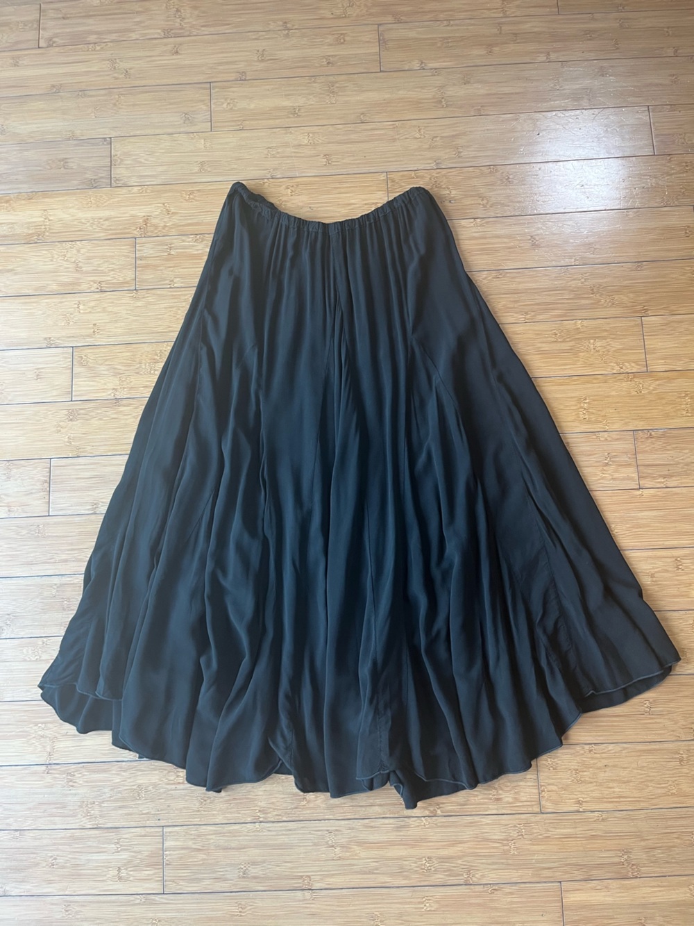 CP Shades Black Rayon Flowing Godet Full-Length Maxi Skirt Whimsigoth Fairycore - Picture 6 of 8
